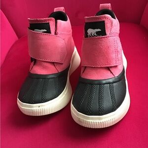 Sorel Pink and Black Weather-Resistant Boots